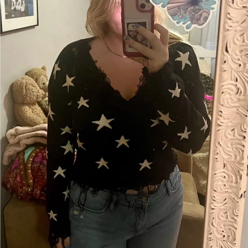 Wild Honey Distressed Sweater